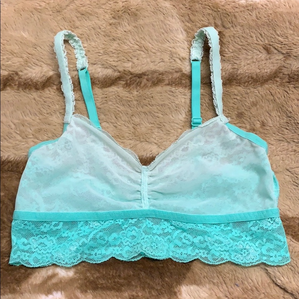 Pink by Victoria’s Secret Green Lace Bralette - Picture 2 of 7